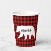 Matig rood geplakt met wit Beer Papieren Bekers (Achterkant)