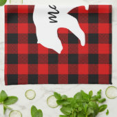 Matig rood geplakt met wit Beer Theedoek (Gevouwen)