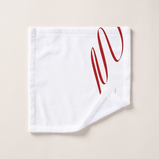 Matig rood gestreept wit elegant bad handdoek (Wasdoekje)