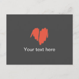 Matig rood graffiti gebeid Afbeelding van het hart Briefkaart