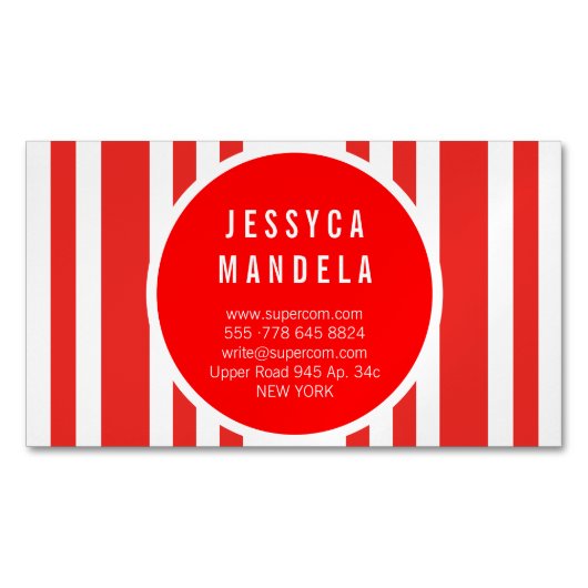 Matig rood visitekaartje magneet (Voorkant)