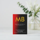 Matig rood zwart geel monogram visitekaartje (Staand voorkant)