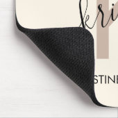 Matig roombeige scriptmonogram muismat (Hoek)