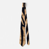 Matig roos goud- en zwarte zebra patroon stropdas (Voorkant)