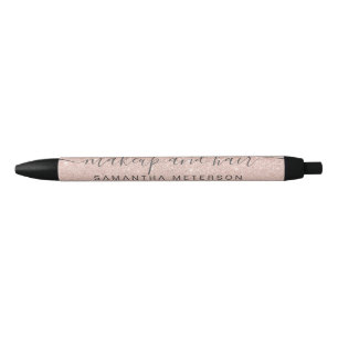 Matig roos goud glitter blush ombre make-up name zwarte inkt pen