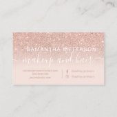 Matig roos goud glitter ombre blush make-up hair visitekaartje (Achterkant)