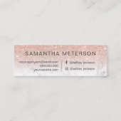Matig roos goud glitter ombre marble makeup hair mini visitekaartje (Achterkant)
