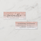 Matig roos goud glitter ombre marble makeup hair mini visitekaartje (Voorkant / Achterkant)