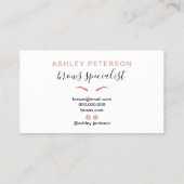 Matig roos goudbrauwen trendy grijs visitekaartje (Achterkant)