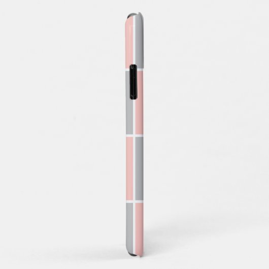 Matig roze, grijs vierkant kleurenblok monogrammen Case-Mate iPhone case (Achterkant/rechts)