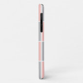 Matig roze, grijs vierkant kleurenblok monogrammen Case-Mate iPhone case (Achterkant/links)