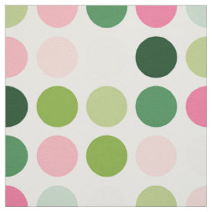 Matig roze, groene stipjes monogram stof
