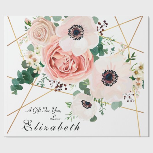 Matig roze koraal flesanaal cadeaupapier (Vlak)