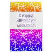 Matig roze meisje bloem medium cadeauzakje (Voorkant)