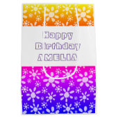 Matig roze meisje bloem medium cadeauzakje (Achterkant)