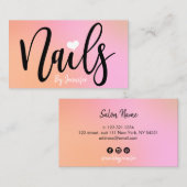 Matig roze pekroze gradiëntnagels visitekaartje (Voorkant / Achterkant)