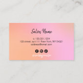 Matig roze pekroze gradiëntnagels visitekaartje (Achterkant)