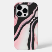 Matig roze zwart gekleurd marmerpatroon Case-Mate iPhone case (Achterkant)