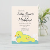 Matig Rubber Ducks beige Baby shower Kaart (Staand voorkant)