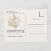 Matig rustig botanisch elegant pamapgras aankondigingskaart (Achterkant)