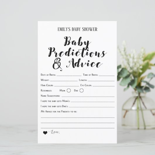 Matig Rustisch Baby shower Game PRINED (Staand voorkant)