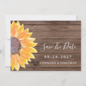Matig Rustisch Zonnebloemhout sparen de datum Save The Date (Voorkant)