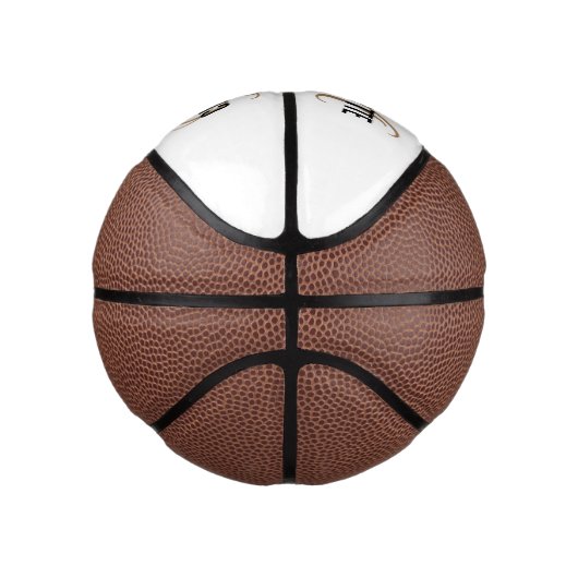 Matig script goudmonogram naam basketbal (Rechts)