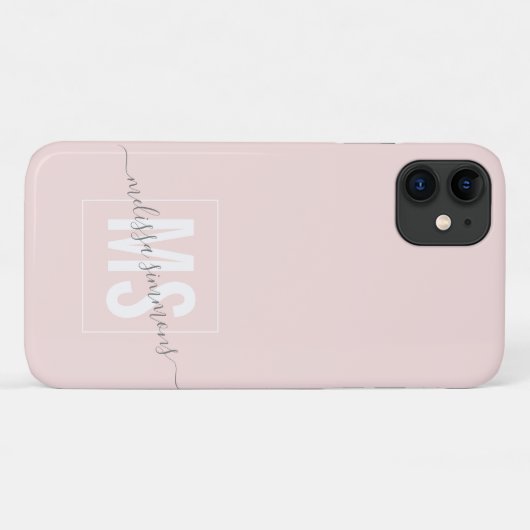 Matig script name monogram Case-Mate iPhone case (Achterkant (horizontaal))
