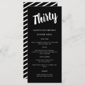 Matig script om het even welk jaarmenu van 30e ver menu (Voorkant / Achterkant)