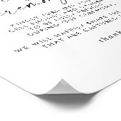 Matig Script Unplugged Ceremony Sign Poster (Hoek)