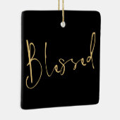 Matig script zonder kerstmis zwart keramisch ornament (Rechts)