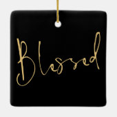 Matig script zonder kerstmis zwart keramisch ornament (Achterkant)