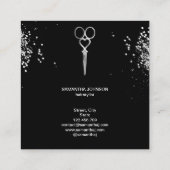 Matig Silver drip haarstylist kapster Vierkante Visitekaartje (Achterkant)