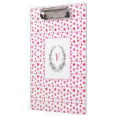 Matig Stijlvol Monogram Girly Pattern Red Klembord (Links)