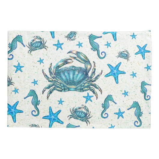 Matig strand Blauwe krab Zeepaardje Kussensloop (Achterkant)