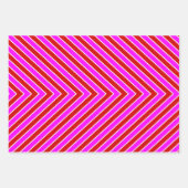 Matig Stripe Pattern Red Hot Pink Inpakpapier Vel (Voorkant 2)