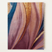 Matig terracotta blue glitter roos goumonogram planner (Achterkant)