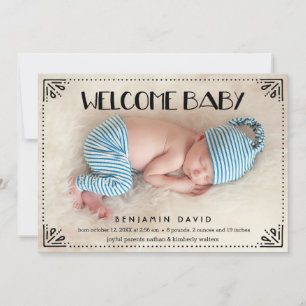 Matig Type Sweetly Framed Birth Announding Aankondiging