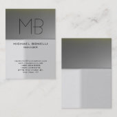 Matig visitekaartje van grijze monogram (Voorkant / Achterkant)