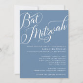 Matig Vlaams Manuscript, Dusty Blue Bat Mitzvah Kaart (Voorkant)