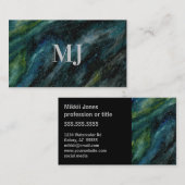 Matig Waterverf Galaxy Hand Gepineerd Monogram Visitekaartje (Voorkant / Achterkant)