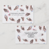 Matig waterverf henna tatoeëerde handen patroon visitekaartje (Voorkant / Achterkant)