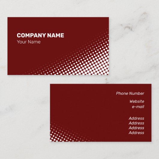 Matig wit halftooneffect visitekaartje (Voorkant / Achterkant)