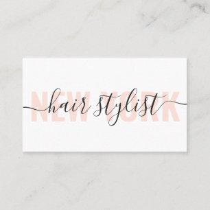 Matig witte en perzikhaar-stylisch script visitekaartje