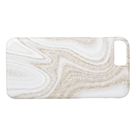 Matig witte marmer glitter Case-Mate iPhone case (Achterkant (Horizontaal))