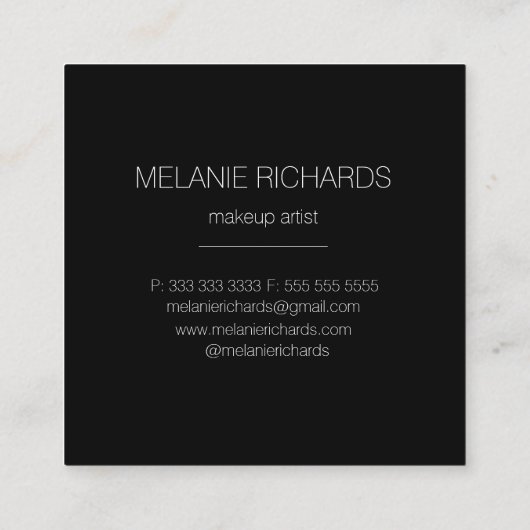 Matig witte marmer glitter vierkante visitekaartje (Achterkant)