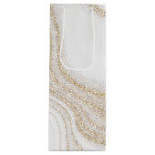 Matig witte marmer glitter wijn cadeautas (Voorkant)