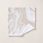 Matig witte marmer met goudglitter bad handdoek (Wasdoekje)