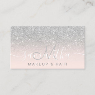 Matig zilverglitter ombre blush make-up hair visitekaartje
