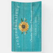 Matig zonnebloem afstuderen Rustisch blauwgroen ho Spandoek (Verticaal)